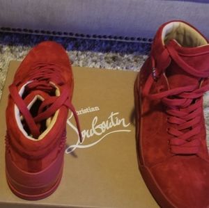 Chrsitian Louboutin Men's Sneakers (Red) - Loubikick Flat Size 12 (45)